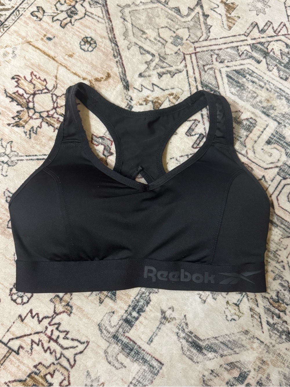 Reebok Black Racerback Medium-Support Sports Bra